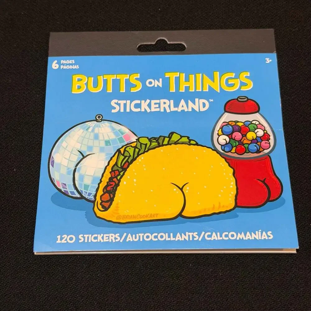 Brian Cook Art Butts on Things Stickerland Mini Sticker Pad (6 Pages)